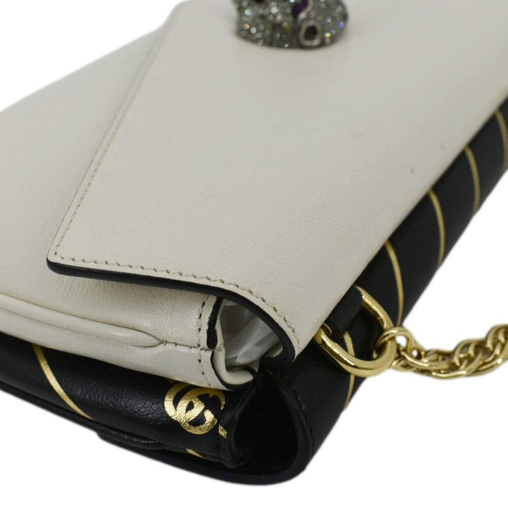 GUCCI  Thiara Medium Double Smooth Leather Satchel Bag White/Black 524822 - Picture 7 of 15